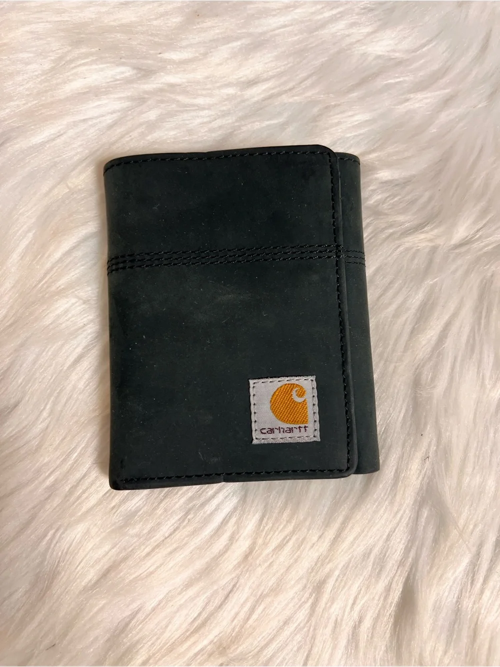 Carhartt Black Trifold Wallet with Yellow Logo Patch